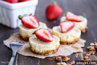 Delicious Gluten-Free and Refined Sugar-Free Greek Yogurt Cheesecakes with Granola Crust