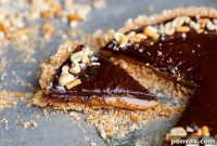 Decadent Vegan Chocolate Peanut Butter Pretzel Tart