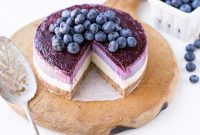 Luscious Vegan No-Bake Blueberry Cheesecake Stack