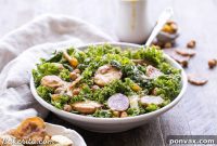 Robust Kale and Salami Salad with Tangy Roasted Garlic Vinaigrette