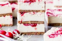 Vanilla Bean Cranberry Swirl Vegan Bliss Bars