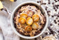Wholesome Caramelized Banana Chocolate Oatmeal Gluten Free Vegan No Sugar Added
