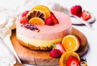 Paleo Vegan Strawberry Orange Coconut Cheesecake