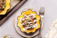 Autumn Acorn Squash with Savory Wild Rice Stuffing