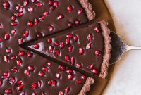 Decadent Vegan Chocolate Pomegranate Tart