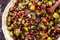 Jewel-Toned Roasted Brussels Sprouts with Pomegranate and Pecans