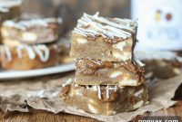 Heavenly Brown Butter Blondies Swirled with White Chocolate and CookieNut Butter