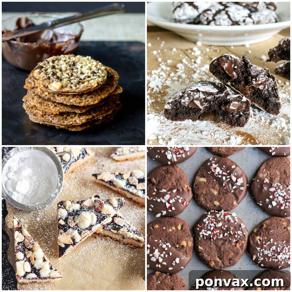 Last Four Holiday Cookie Recipes: Lacey, Crinkle, Jam, Mint Shortbread The final four holiday cookie recipes: Dark Chocolate Almond Lacey, Dark Chocolate Crinkle, Jam Shortbread, Chocolate Mint Shortbread