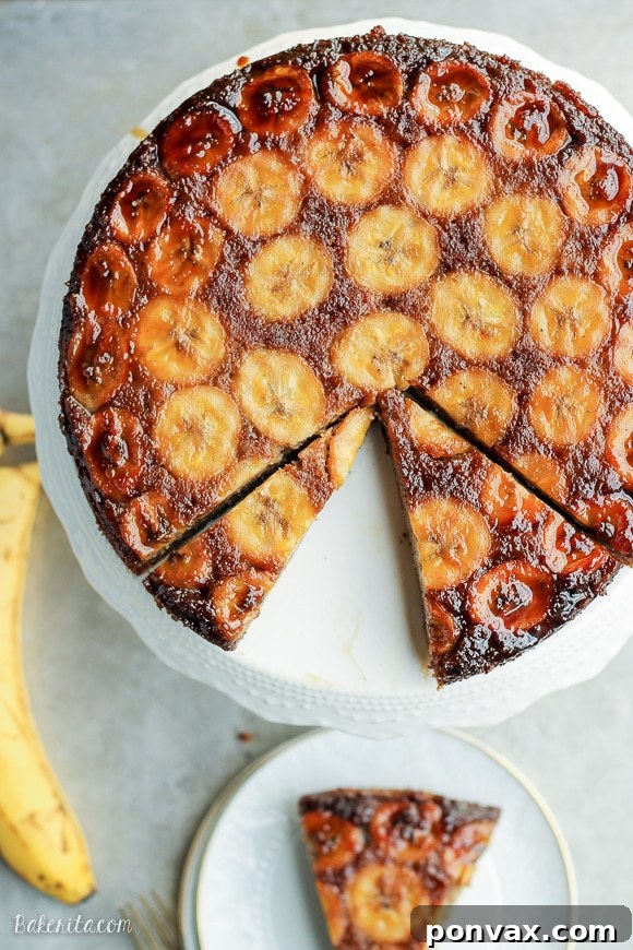 Paleo Golden Banana Flip Cake 2 This Paleo Banana Upside Down Cake is an impressive and delicious cake that's gluten-free and refined sugar free. Sweetened almost entirely with bananas, this is a banana lover's dream!
