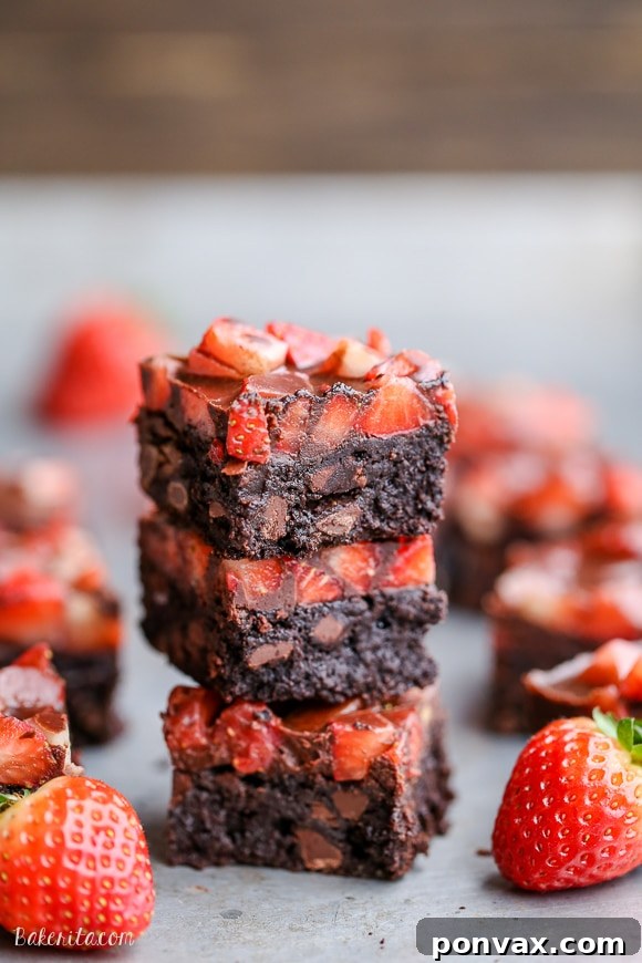 Luscious Gluten-Free Strawberry Brownies, Crowned with Chocolate 5 These Paleo Chocolate-Covered Strawberry Brownies are a swoon-worthy and surprisingly guilt-free treat. You won't believe how delicious this paleo brownie recipe is!