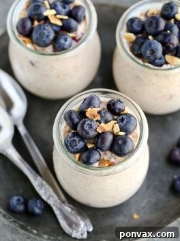 Blueberry Muffin Overnight Oats, a healthy and quick breakfast idea.