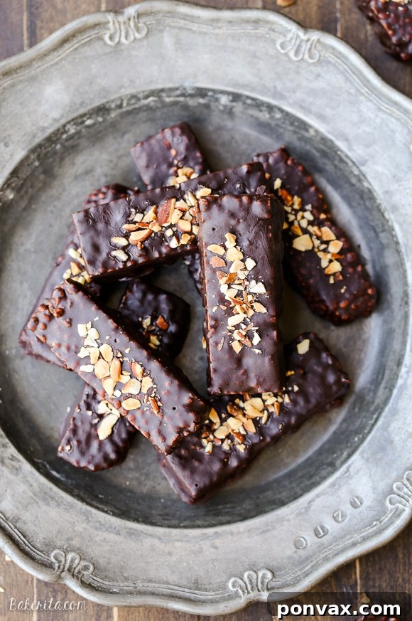 Wholesome Chocolate Almond Butter Puffed Millet Bars 6 These easy no-bake Chocolate Covered Almond Butter Puffed Millet Bars are the perfect breakfast treat or snack! This gluten free, refined sugar free, and vegan recipe has only seven ingredients.