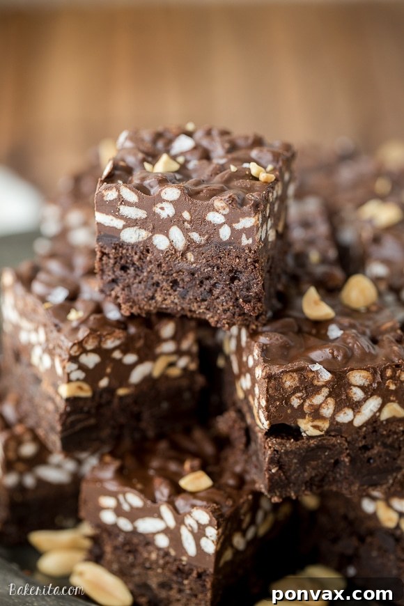 These Peanut Butter Crunch Brownies are incredibly rich and delicious, with a crunchy and fudgy topping. These gluten-free brownies were made for chocolate and peanut butter lovers!