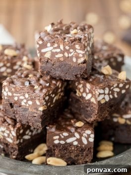 These Peanut Butter Crunch Brownies are incredibly rich and delicious, with a crunchy and fudgy topping. These gluten-free brownies were made for chocolate and peanut butter lovers!