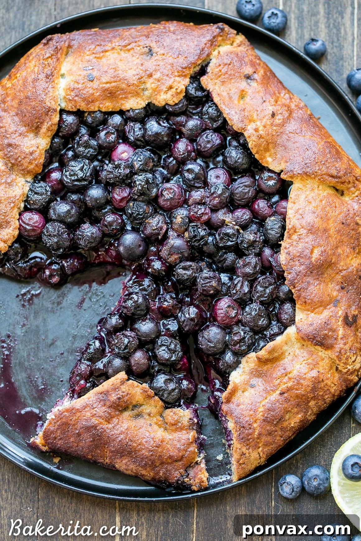 This Blueberry Galette is a delicious dessert that's easier to make than a pie, with the same fruity filling and super flaky crust. This healthier dessert is gluten free, Paleo-friendly, and refined sugar free.