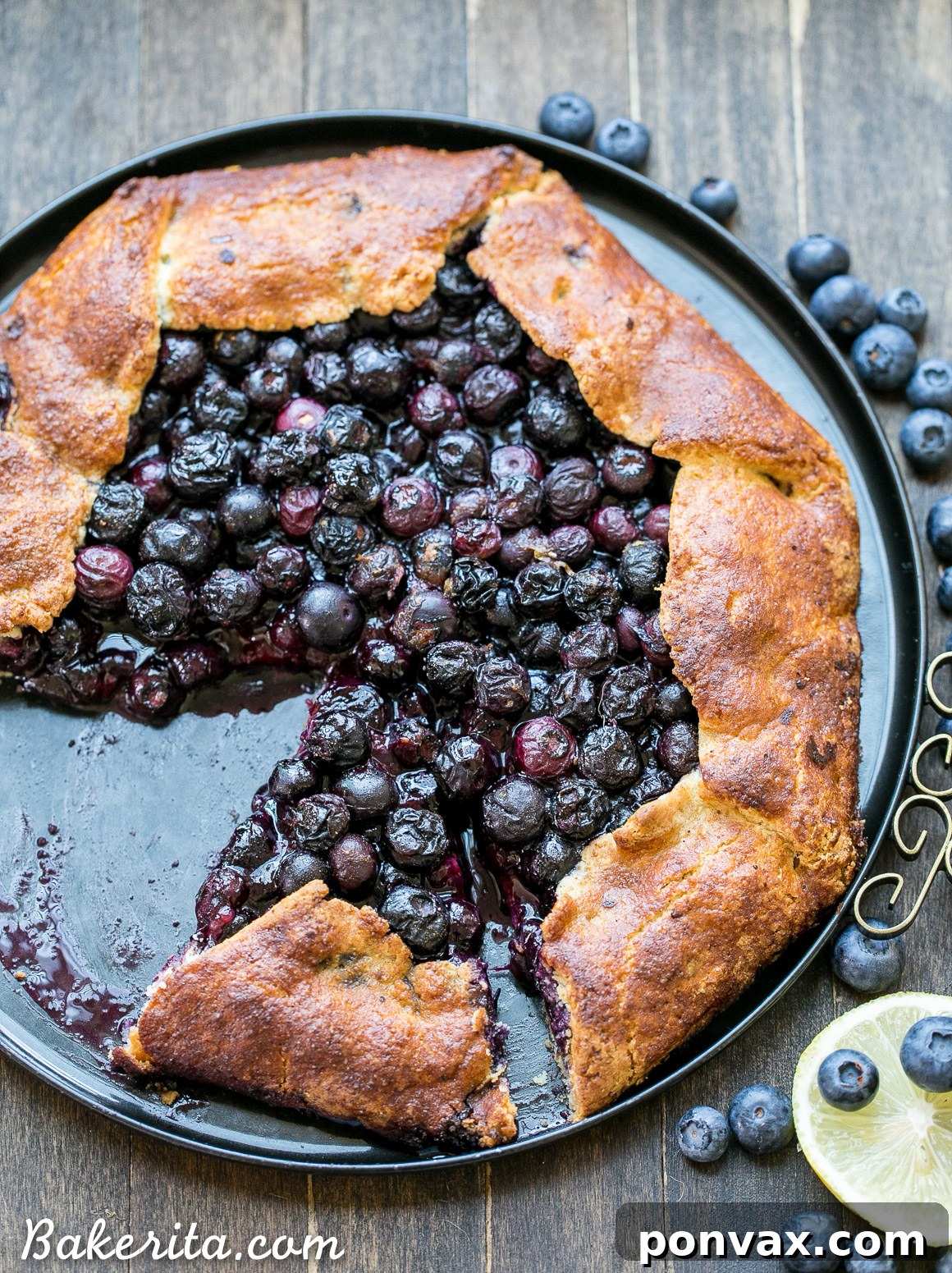 This Blueberry Galette is a delicious dessert that's easier to make than a pie, with the same fruity filling and super flaky crust. This healthier dessert is gluten free, Paleo-friendly, and refined sugar free.
