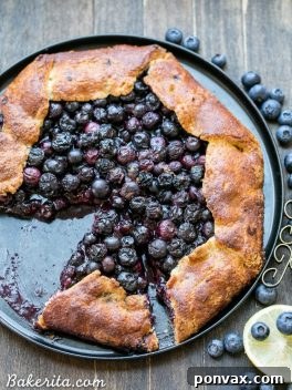 This Blueberry Galette is a delicious dessert that's easier to make than a pie, with the same fruity filling and super flaky crust. This healthier dessert is gluten free, Paleo-friendly, and refined sugar free.