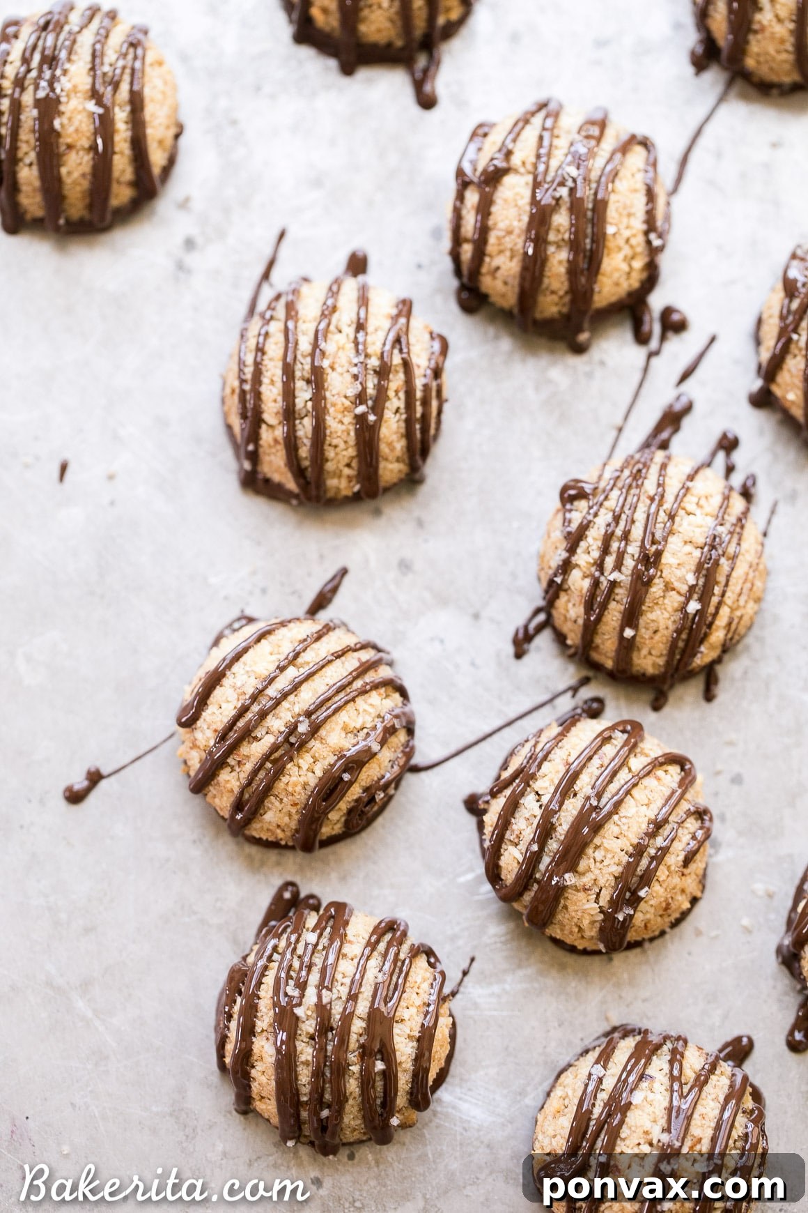 A final inviting image of chocolate-dipped vanilla bean macaroons, beautifully presented and ready to be savored.