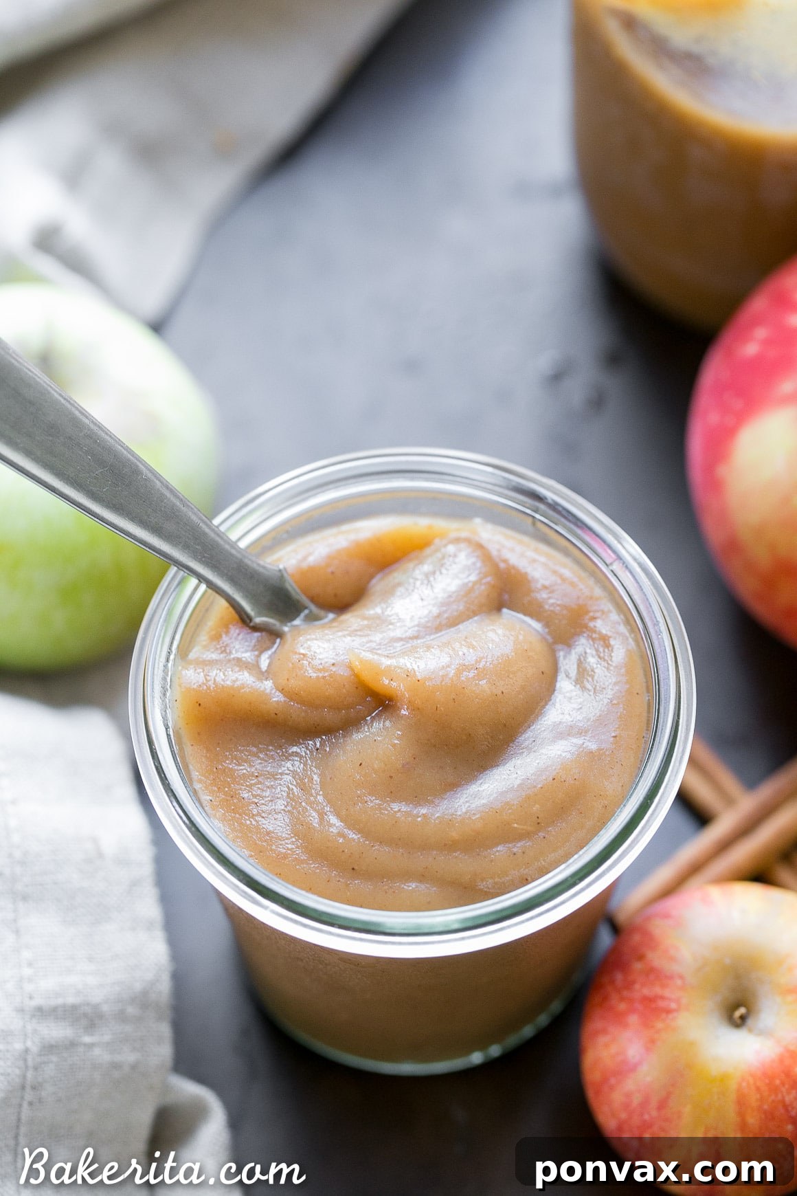 Naturally Sweet Slow Cooker Apple Butter 2 Homemade Slow Cooker Apple Butter with no added sugar, featuring fresh apples, cinnamon, nutmeg, and lemon juice. This healthy, Paleo-friendly, and vegan apple butter is perfect for toast, oatmeal, or yogurt.