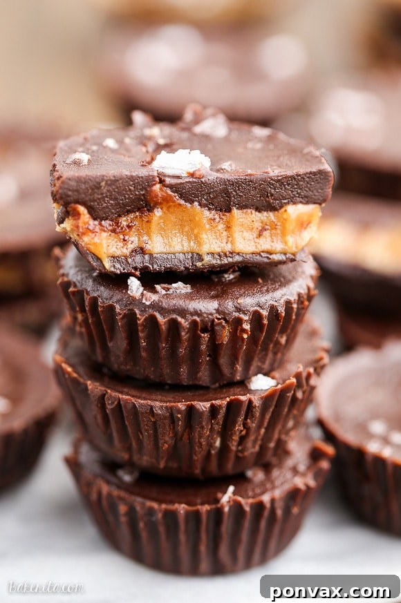 Irresistible Chocolate Peanut Butter Caramel Cups, a unique and delicious twist on classic peanut butter cups with a rich caramel filling.