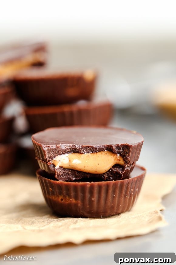 Delicious Homemade Peanut Butter Cups, crafted with just four simple ingredients, offering a healthier twist on a classic candy.