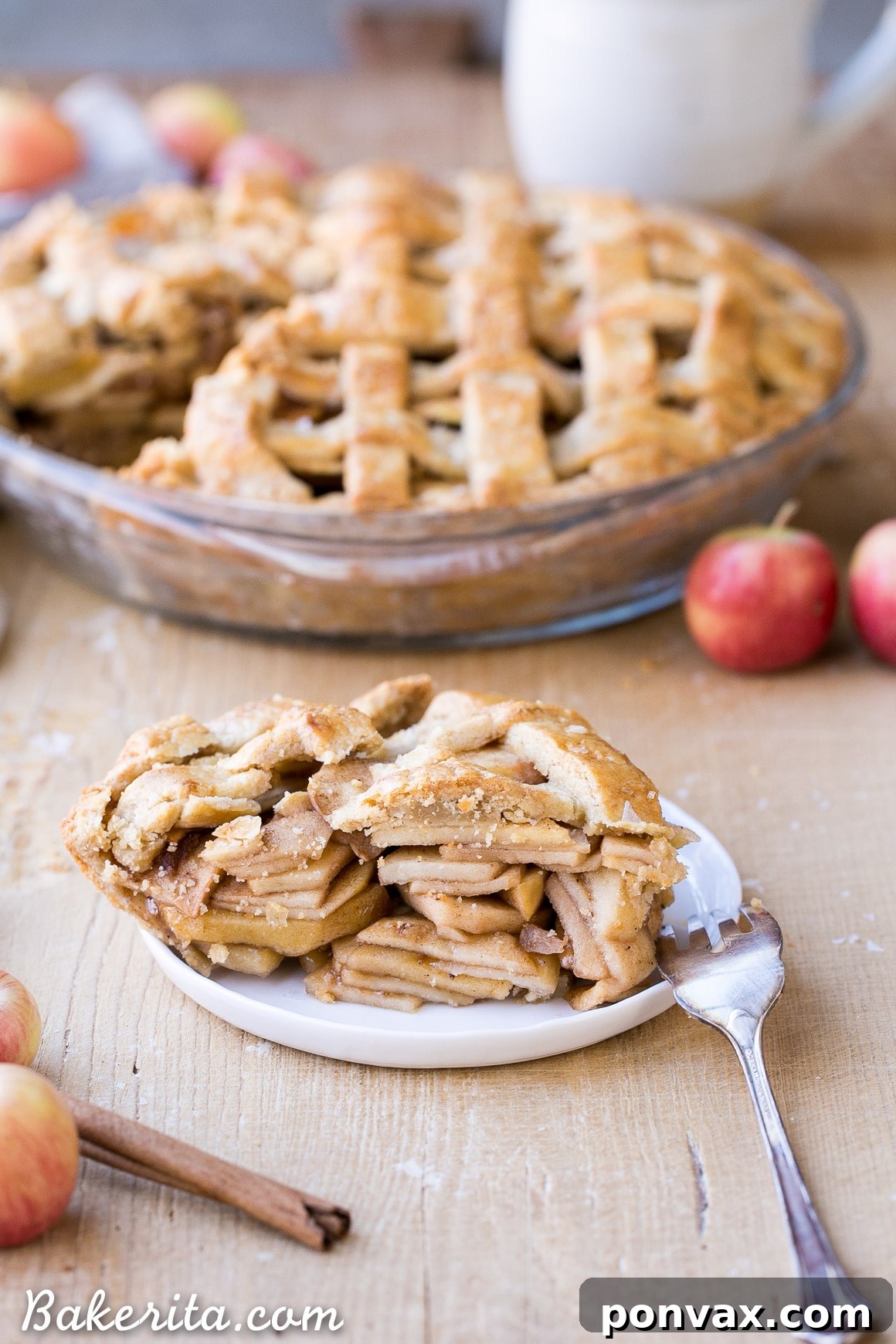 Paleo Apple Pie Perfection, Vegan Style 4 A beautifully baked Paleo Apple Pie, capturing its enticing aroma and rich texture through the golden lattice top.