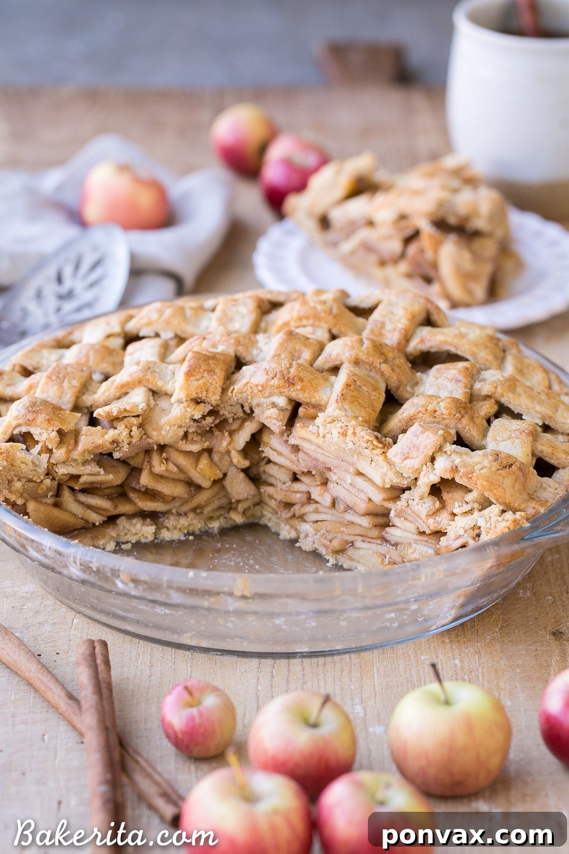 Paleo Apple Pie Perfection, Vegan Style 7 An overhead shot of the Paleo Apple Pie, beautifully presented and ready to be served.