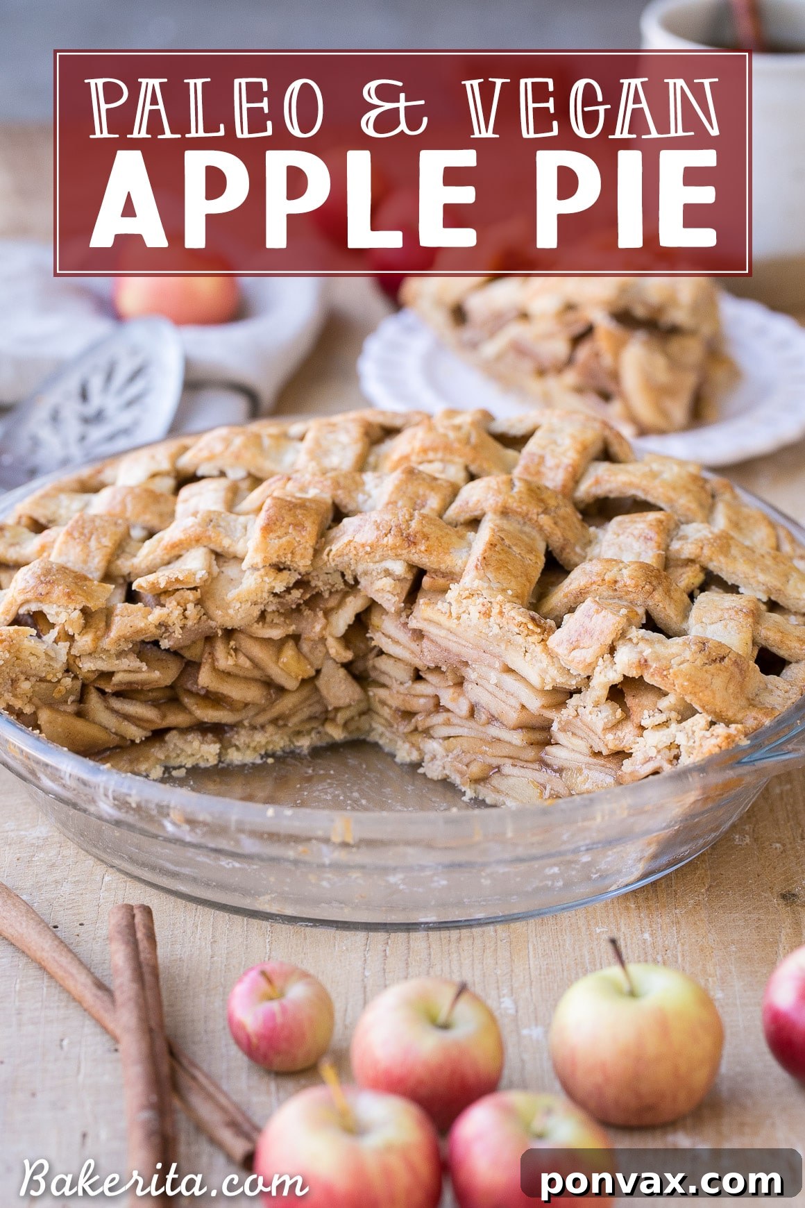 Paleo Apple Pie Perfection, Vegan Style 10 Paleo Apple Pie with a gluten-free lattice crust and spiced apple filling, ideal for Thanksgiving dessert.