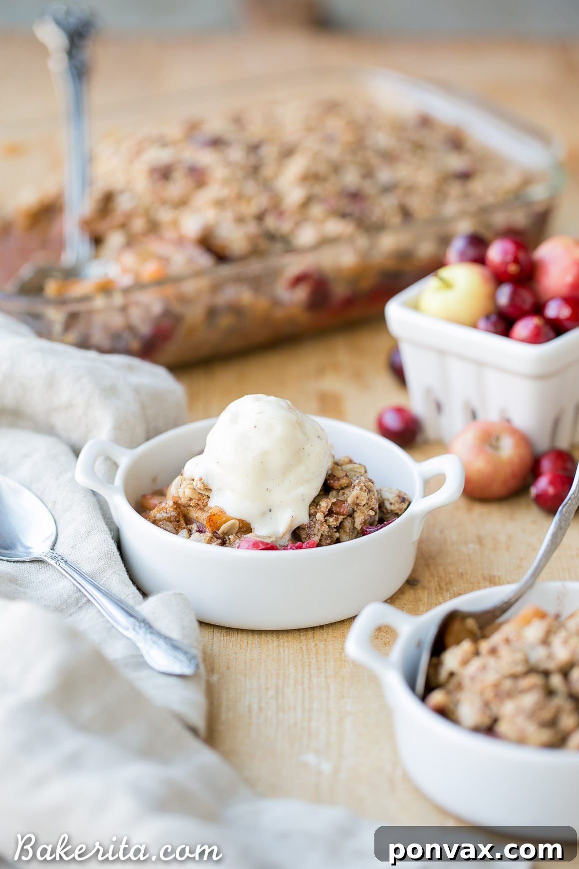 Delicious Cranberry Apple Crisp with a golden, crunchy topping, a wonderful gluten-free and vegan option for festive occasions.
