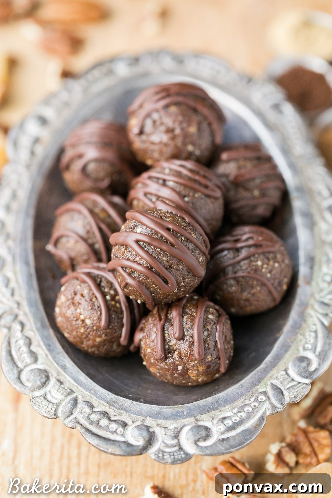 No-Bake Gingerbread Power Bites Paleo Vegan 2 Delicious no-bake Gingerbread Energy Bites, a healthy gluten-free, Paleo, and vegan snack for energy