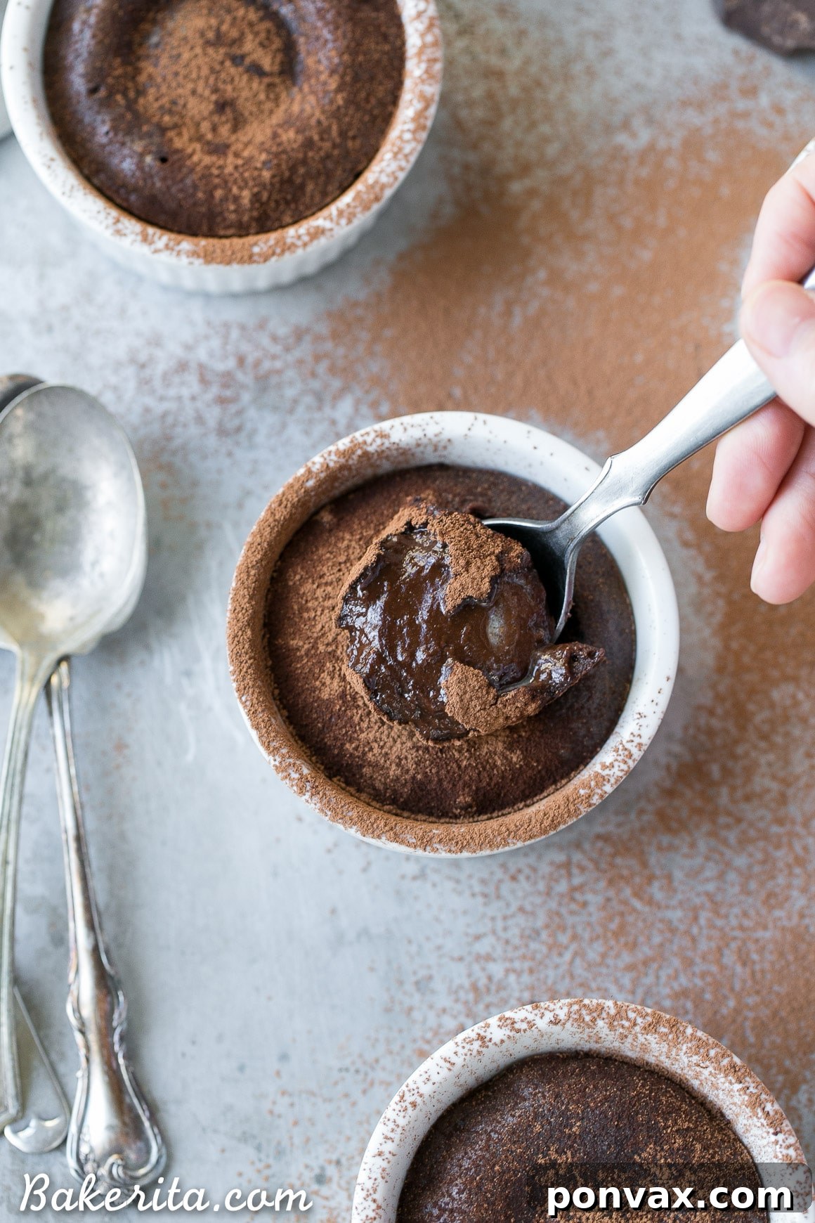 Flourless Chocolate Lava Cakes 4 These Paleo Chocolate Melting Cakes are incredibly gooey, rich and chocolatey! This easy, five-ingredient recipe is a healthier take on Carnival's Chocolate Melting Cake. You'll love the melting, gooey center!