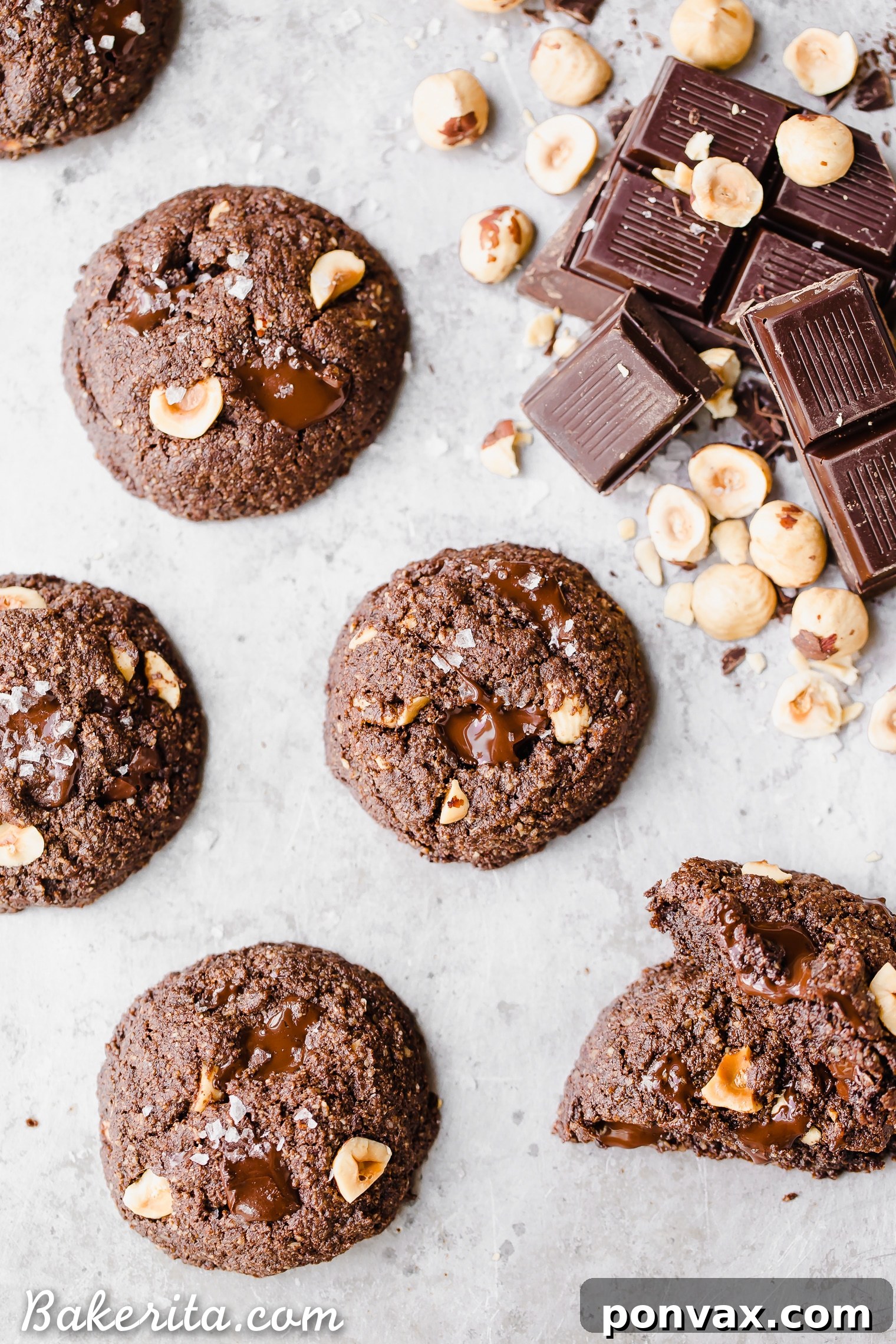 These Double Chocolate Hazelnut Cookies are soft, fudgy, and incredibly chocolatey! These irresistible cookies are loaded with melty dark chocolate chunks and crunchy hazelnuts, and you'd never guess they're gluten-free, paleo, and vegan.