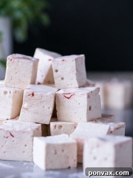 Paleo Peppermint Marshmallows ready to be served