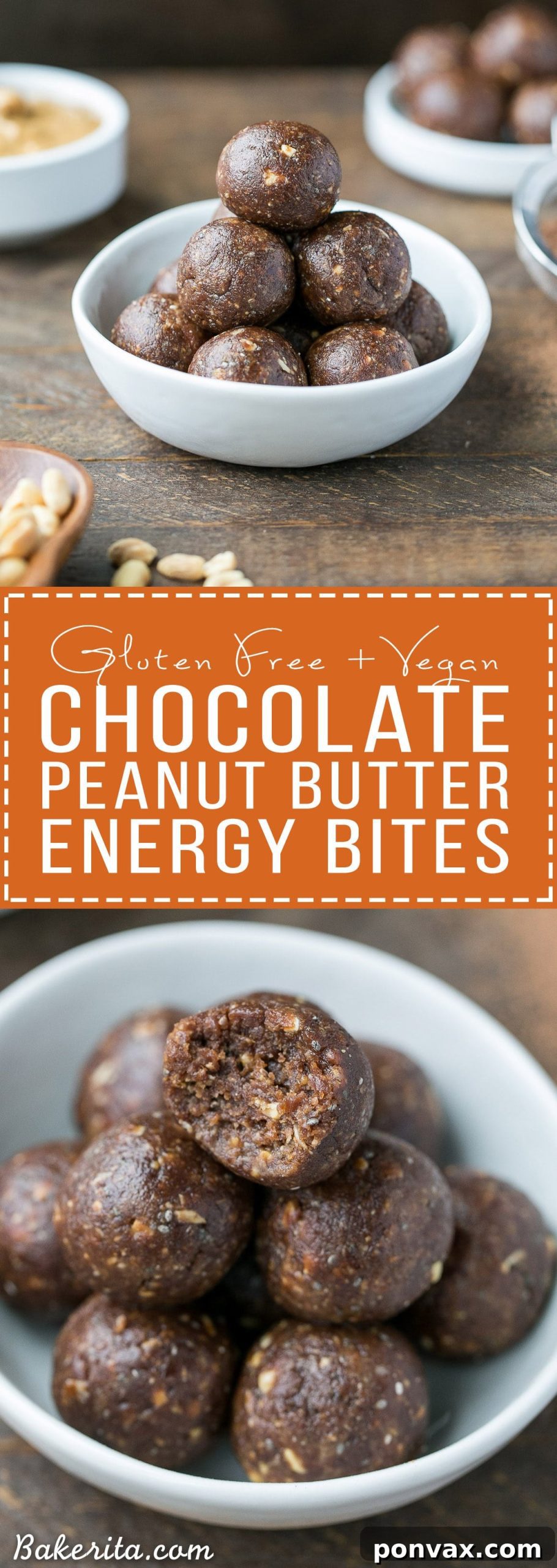 These Chocolate Peanut Butter Energy Bites have just 5 ingredients and are sweetened with dates! These easy energy bites come together in only 10 minutes and they're gluten-free, refined sugar free + vegan.