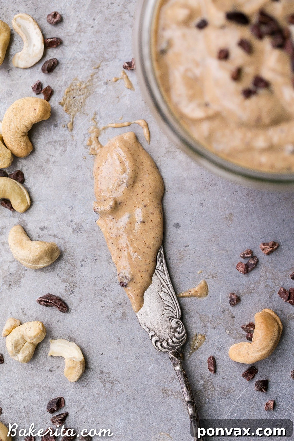 Heavenly Chocolate Chip Cookie Dough Nut Butter 4 A close-up shot revealing the rich, creamy texture and generous chocolate chips within the Chocolate Chip Cookie Dough Nut Butter.