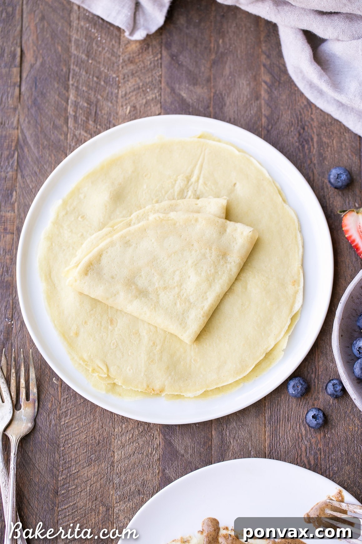 These Paleo Crepes can make any meal taste decadent, but they're made with healthy, clean ingredients. The batter is made in the blender in just a few minutes and they only take a minute or two to cook. You can fill them with any sweet or savory fillings you can think of! The possibilities are endless...