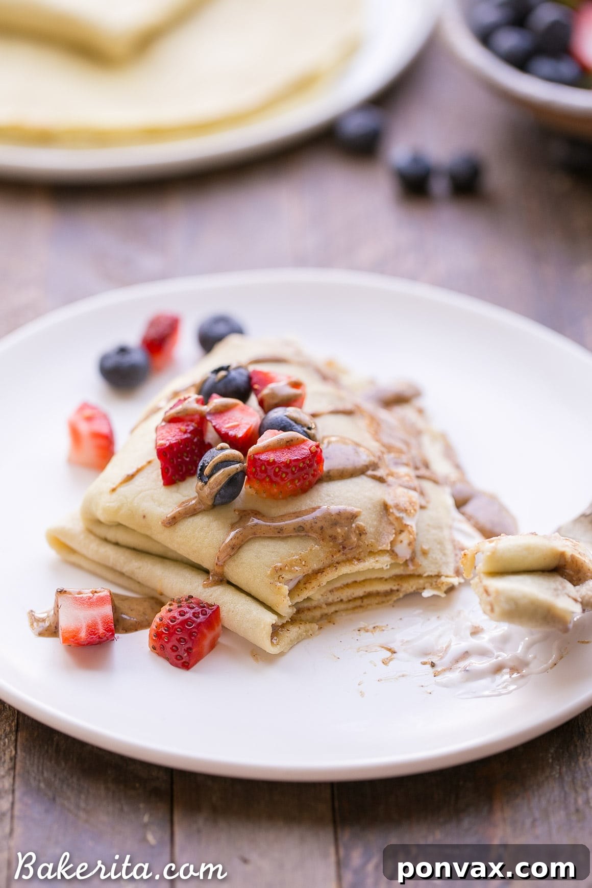 These Paleo Crepes can make any meal taste decadent, but they're made with healthy, clean ingredients. The batter is made in the blender in just a few minutes and they only take a minute or two to cook. You can fill them with any sweet or savory fillings you can think of! The possibilities are endless...