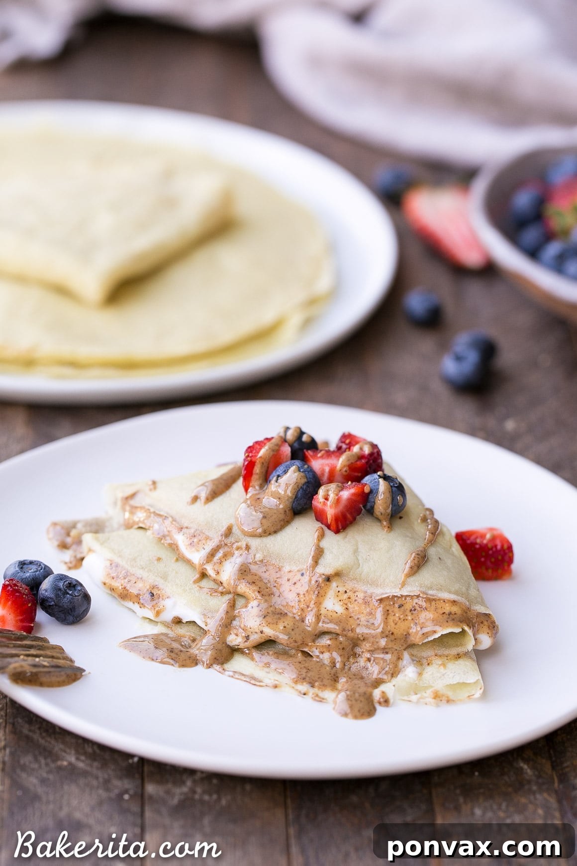 These Paleo Crepes can make any meal taste decadent, but they're made with healthy, clean ingredients. The batter is made in the blender in just a few minutes and they only take a minute or two to cook. You can fill them with any sweet or savory fillings you can think of! The possibilities are endless...