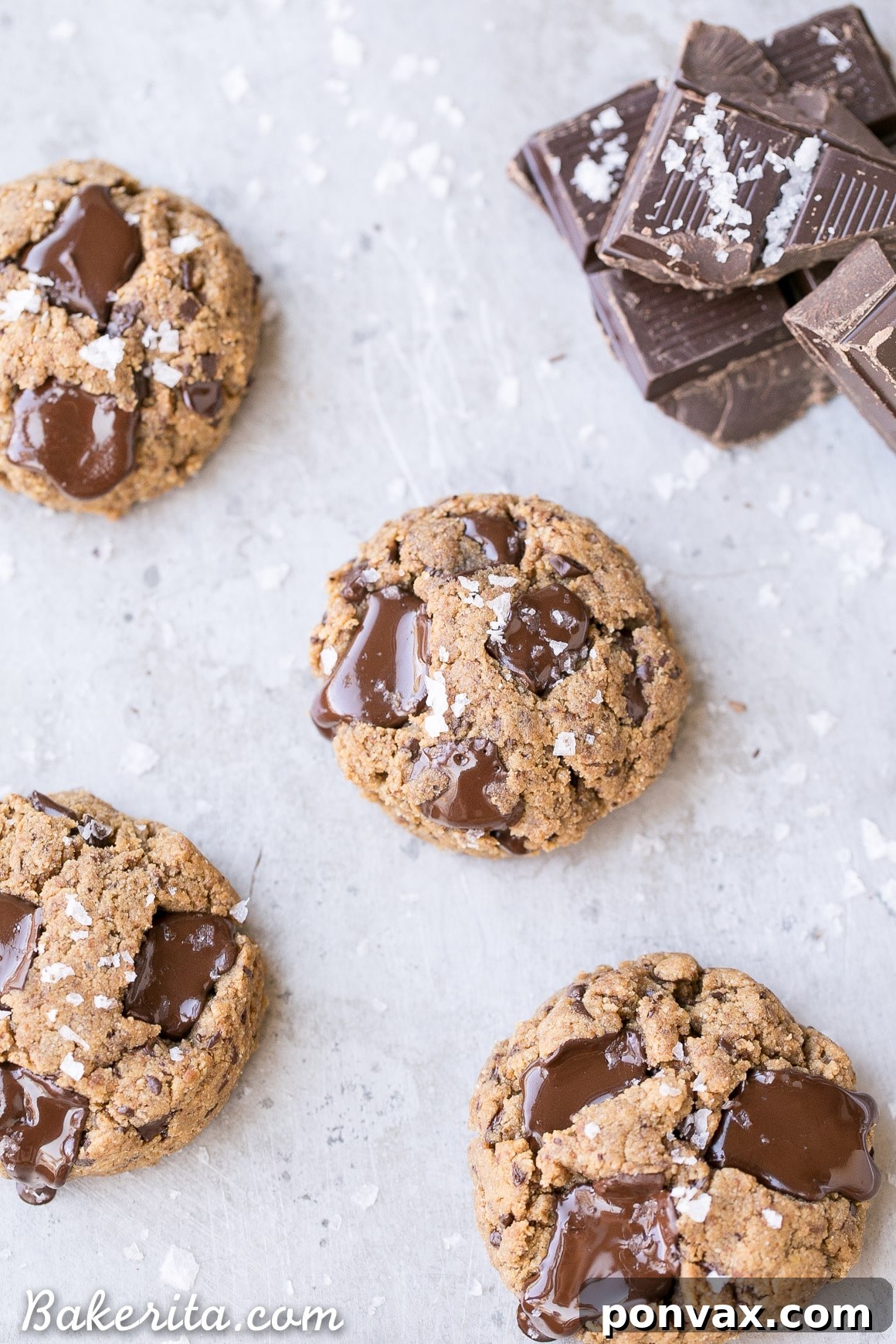 Close-up of a stack of fresh-baked Gluten-Free Coconut Flour Chocolate Chip Cookies, highlighting their rich color and texture. Ideal for vegan, Paleo, and nut-free diets.