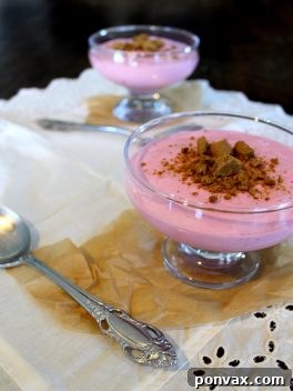 Blackberry Mousse with Gingersnap Crumbs in a glass