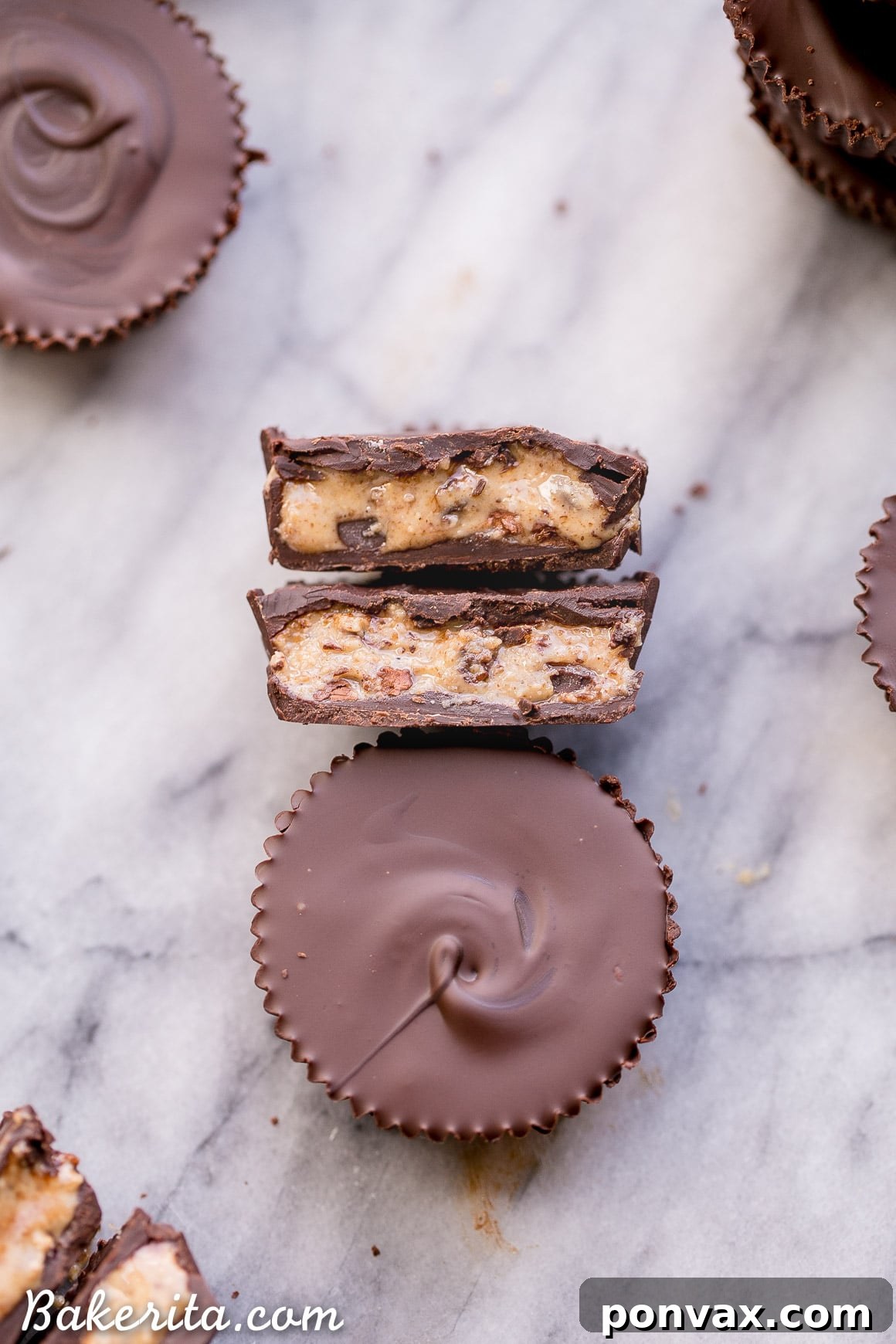 Decadent Chocolate Chip Dough Cups 6 Ingredients for healthy chocolate chip cookie dough cups laid out, including cashew butter, almond flour, and chocolate chips. Suitable for Paleo and vegan diets.