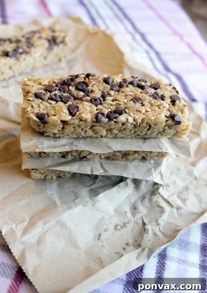 Delicious homemade peanut butter chocolate chip chewy granola bars
