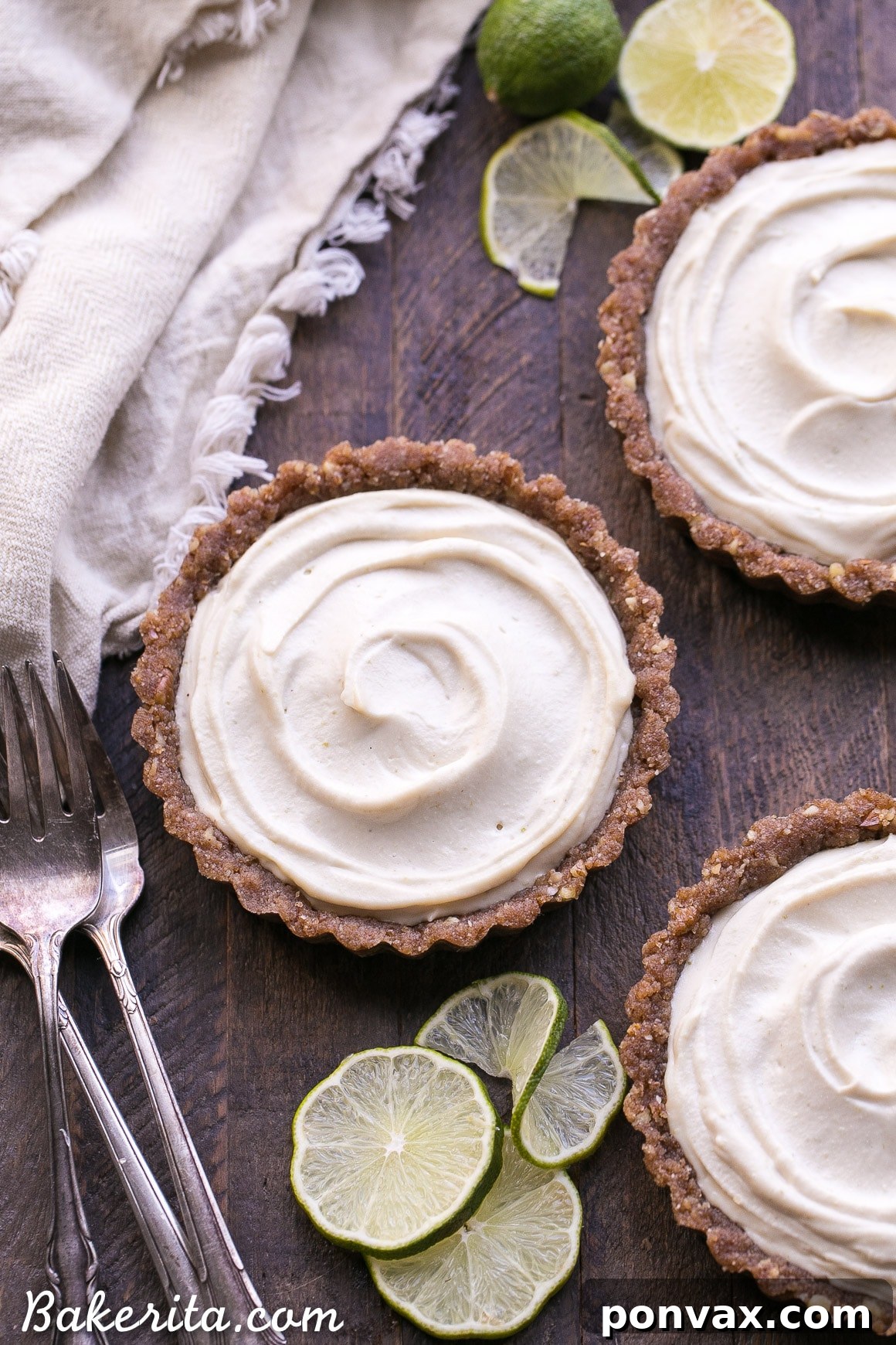 Refreshing Gluten-Free & Vegan No-Bake Lime Tarts 2 Smooth, creamy, and tangy No-Bake Lime Tarts with fresh lime zest, perfect for a refreshing summer treat. These gluten-free, paleo, and vegan tarts are easy to make.