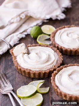 These No-Bake Lime Tarts are smooth and creamy with a bright, refreshing lime flavor. These no-bake, raw tarts are easy to make and they're gluten-free, paleo, and vegan. They're the perfect cool summer treat!