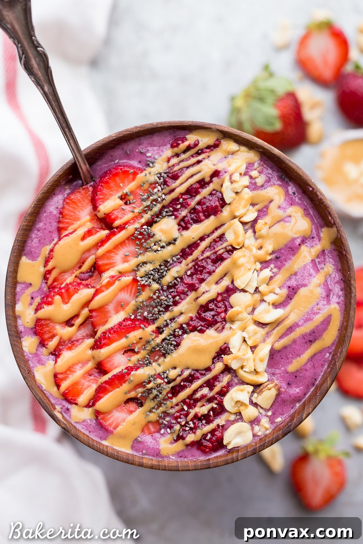 PBJ Smoothie Bowl Vegan Gluten Free 4 Unlock the secret to an extra creamy and nutritious Peanut Butter & Jelly Smoothie Bowl: hidden cauliflower! This vegan and gluten-free recipe offers all the flavor you love with added health benefits, perfect for a wholesome breakfast.