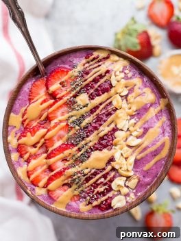 PBJ Smoothie Bowl Vegan Gluten Free 7 This Peanut Butter & Jelly Smoothie Bowl is smooth, creamy, and delicious - the flavors will bring you right back to your favorite childhood sandwich. This gluten-free and vegan breakfast bowl has a secret vegetable ingredient packed in too - shhh!