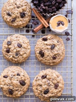 Healthy Peanut Butter Oatmeal Raisin Cookies