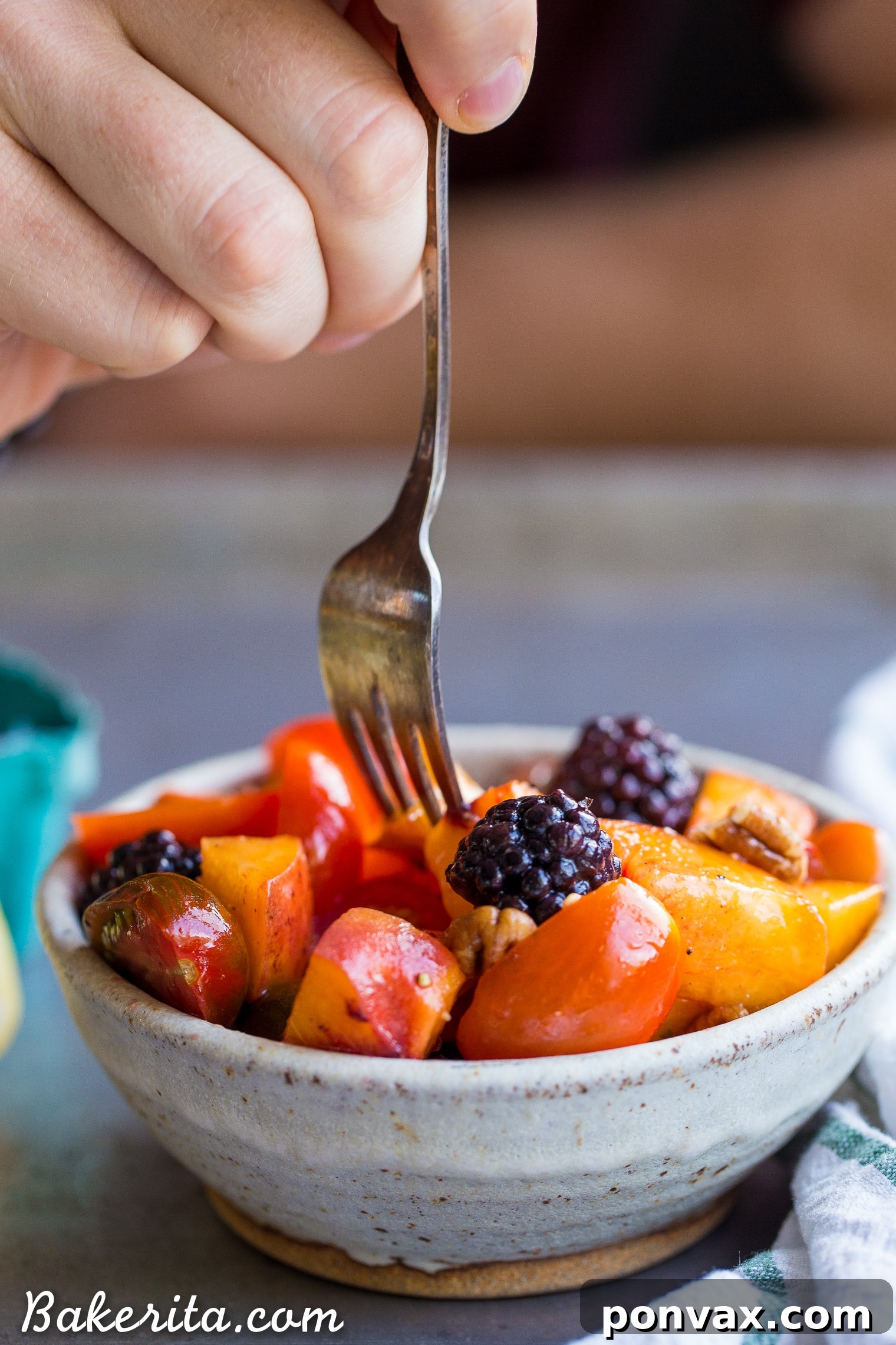 Santa Barbara RV Adventure with a Refreshing Peach Tomato Salad 28 The final delicious and vibrant Simple Peach Tomato Salad, a perfect blend of sweet and savory summer flavors.