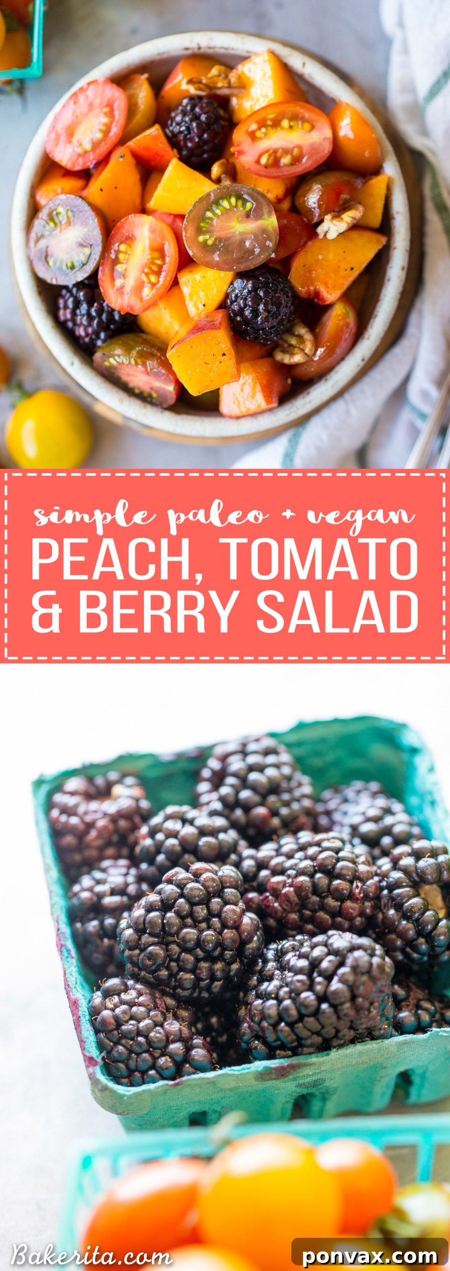 Santa Barbara RV Adventure with a Refreshing Peach Tomato Salad 33 This Simple Peach & Tomato Salad makes the most of farmer's market produce. This healthy side dish is gluten-free, paleo, vegan + Whole30-friendly.