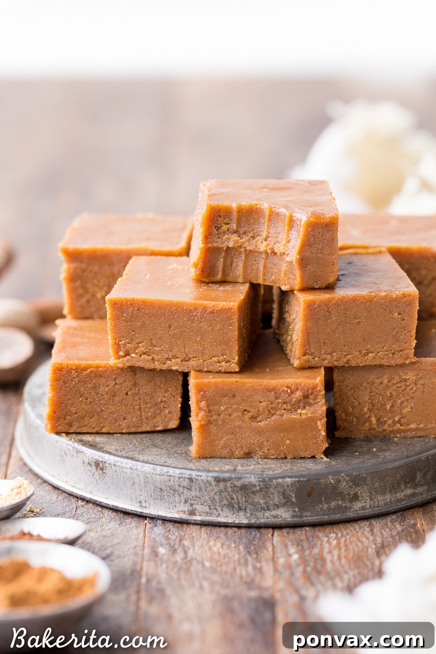 This Raw Vegan Pumpkin Spice Fudge is an easy-to-make, no-cooking-necessary treat that melts in your mouth and tastes like fall! With just five ingredients, this paleo and vegan homemade fudge couldn't be easier to make.